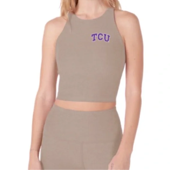 NWT 🌟 Beyond Yoga spacedye refocused Crop Tank Texas Christian university - Picture 1 of 6